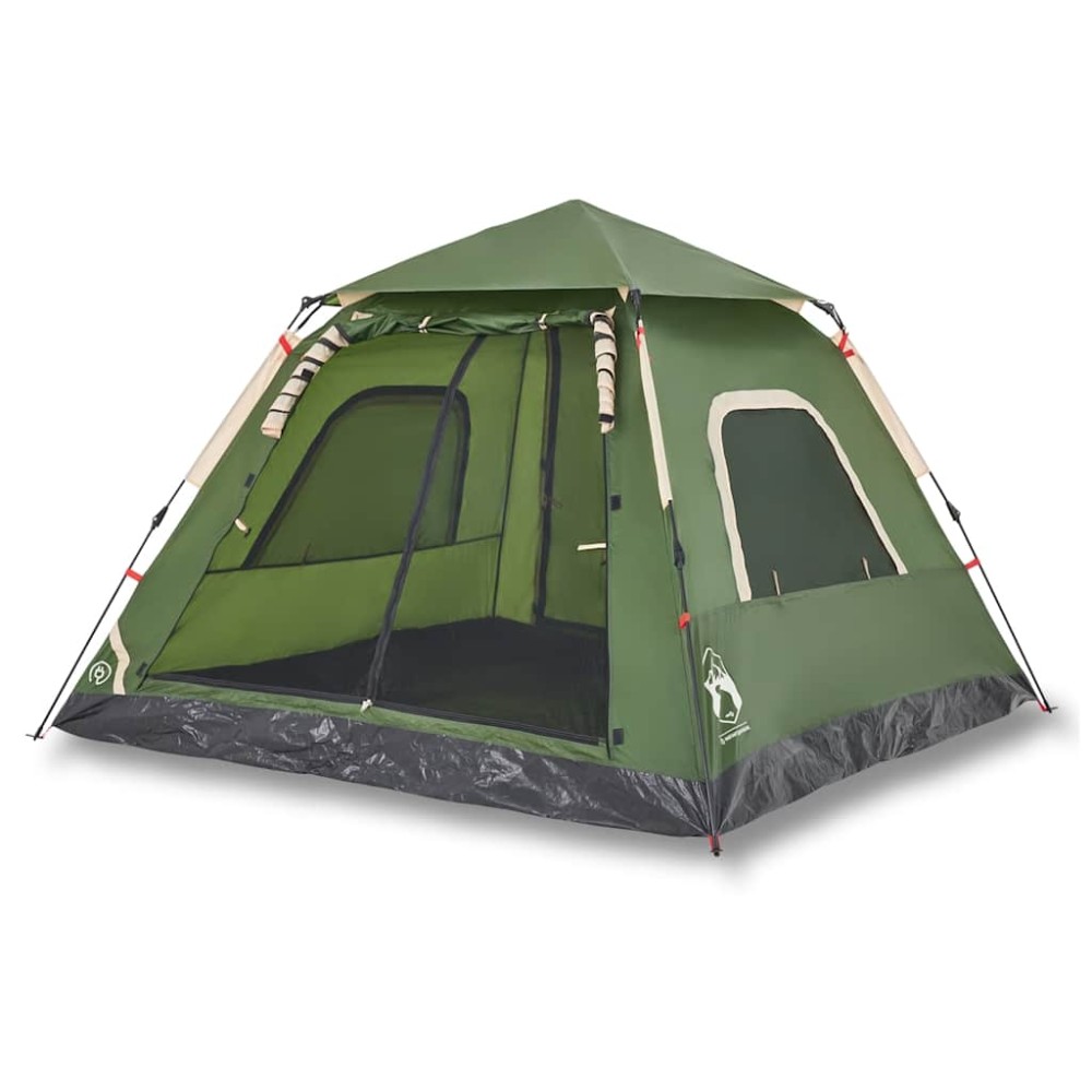 vidaXL Cort de camping cupolă 5 persoane, setare rapidă, verde