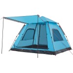 vidaXL Cort de camping cupolă 5 persoane, setare rapidă, albastru