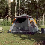vidaXL Cort camping cupolă 5 persoane, gri/portocaliu, setare rapidă vidaXL Cort camping cupolă 5 persoane, gri/portocaliu, setare rapidă