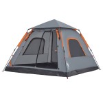 vidaXL Cort camping cupolă 5 persoane, gri/portocaliu, setare rapidă vidaXL Cort camping cupolă 5 persoane, gri/portocaliu, setare rapidă
