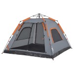 vidaXL Cort camping cupolă 5 persoane, gri/portocaliu, setare rapidă vidaXL Cort camping cupolă 5 persoane, gri/portocaliu, setare rapidă