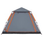 vidaXL Cort camping cupolă 5 persoane, gri/portocaliu, setare rapidă vidaXL Cort camping cupolă 5 persoane, gri/portocaliu, setare rapidă