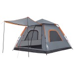 vidaXL Cort camping cupolă 5 persoane, gri/portocaliu, setare rapidă vidaXL Cort camping cupolă 5 persoane, gri/portocaliu, setare rapidă