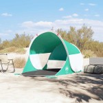 vidaXL Cort de plajă pop-up, verde marin, impermeabil