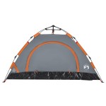 vidaXL Cort de camping, 2 persoane, gri/portocaliu, setare rapidă