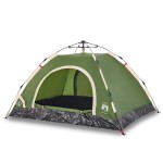 vidaXL Cort de camping pentru 3 persoane, setare rapidă, verde