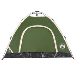vidaXL Cort de camping pentru 3 persoane, setare rapidă, verde