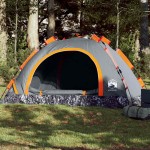 vidaXL Cort de camping, 3 persoane, gri/portocaliu, setare rapidă vidaXL Cort de camping, 3 persoane, gri/portocaliu, setare rapidă
