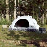 vidaXL Cort de camping 3 persoane, alb opac, setare rapidă, țesătură vidaXL Cort de camping 3 persoane, alb opac, setare rapidă, țesătură