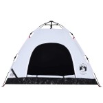 vidaXL Cort de camping 3 persoane, alb opac, setare rapidă, țesătură vidaXL Cort de camping 3 persoane, alb opac, setare rapidă, țesătură