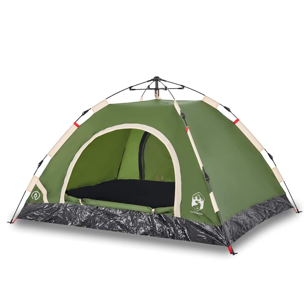 vidaXL Cort de camping pentru 4 persoane, setare rapidă, verde