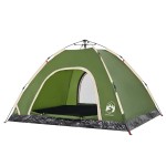 vidaXL Cort de camping pentru 4 persoane, setare rapidă, verde