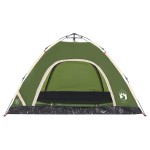 vidaXL Cort de camping pentru 4 persoane, setare rapidă, verde