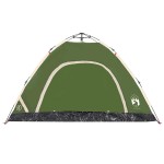 vidaXL Cort de camping pentru 4 persoane, setare rapidă, verde