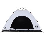 vidaXL Cort de camping 4 persoane, alb opac, setare rapidă, țesătură vidaXL Cort de camping 4 persoane, alb opac, setare rapidă, țesătură