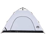 vidaXL Cort de camping 4 persoane, alb opac, setare rapidă, țesătură vidaXL Cort de camping 4 persoane, alb opac, setare rapidă, țesătură