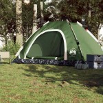 vidaXL Cort de camping pentru 5 persoane, eliberare rapidă, verde