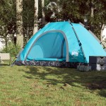 vidaXL Cort de camping pentru 5 persoane, eliberare rapidă, albastru
