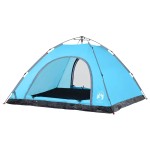 vidaXL Cort de camping pentru 5 persoane, eliberare rapidă, albastru