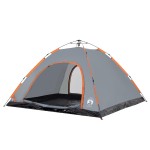 vidaXL Cort camping, 5 persoane, gri/oranj, setare rapidă vidaXL Cort camping, 5 persoane, gri/oranj, setare rapidă