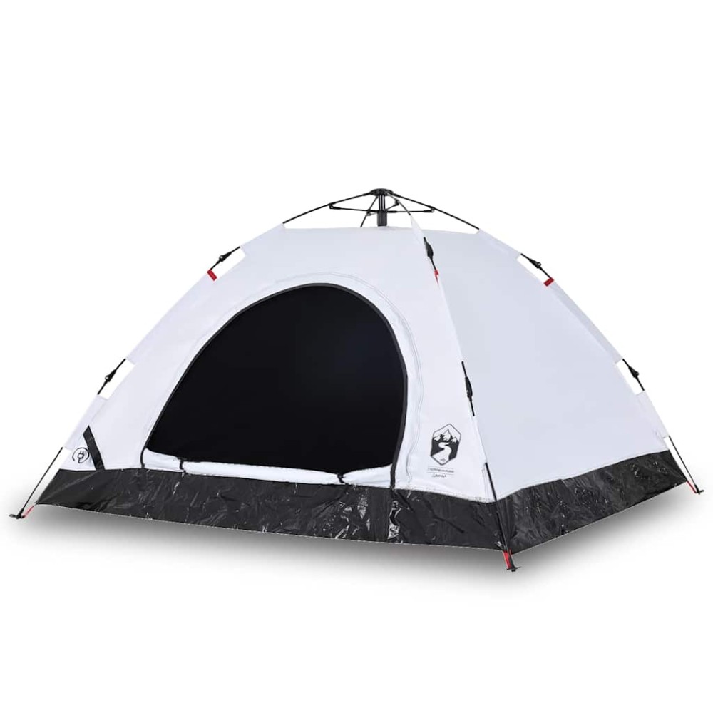 vidaXL Cort de camping 5 persoane, alb opac, setare rapidă, țesătură