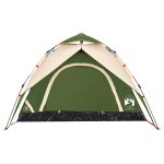 vidaXL Cort de camping cupolă 3 persoane, setare rapidă, verde