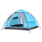 vidaXL Cort de camping cupolă 3 persoane, setare rapidă, albastru