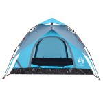 vidaXL Cort de camping cupolă 3 persoane, setare rapidă, albastru