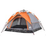 vidaXL Cort camping cupolă 3 persoane, gri/portocaliu, setare rapidă vidaXL Cort camping cupolă 3 persoane, gri/portocaliu, setare rapidă