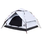vidaXL Cort de camping 3 persoane, alb opac, setare rapidă, țesătură vidaXL Cort de camping 3 persoane, alb opac, setare rapidă, țesătură