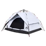 vidaXL Cort de camping 3 persoane, alb opac, setare rapidă, țesătură vidaXL Cort de camping 3 persoane, alb opac, setare rapidă, țesătură