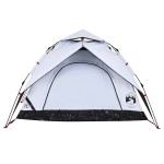 vidaXL Cort de camping 3 persoane, alb opac, setare rapidă, țesătură vidaXL Cort de camping 3 persoane, alb opac, setare rapidă, țesătură