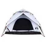 vidaXL Cort de camping 3 persoane, alb opac, setare rapidă, țesătură vidaXL Cort de camping 3 persoane, alb opac, setare rapidă, țesătură