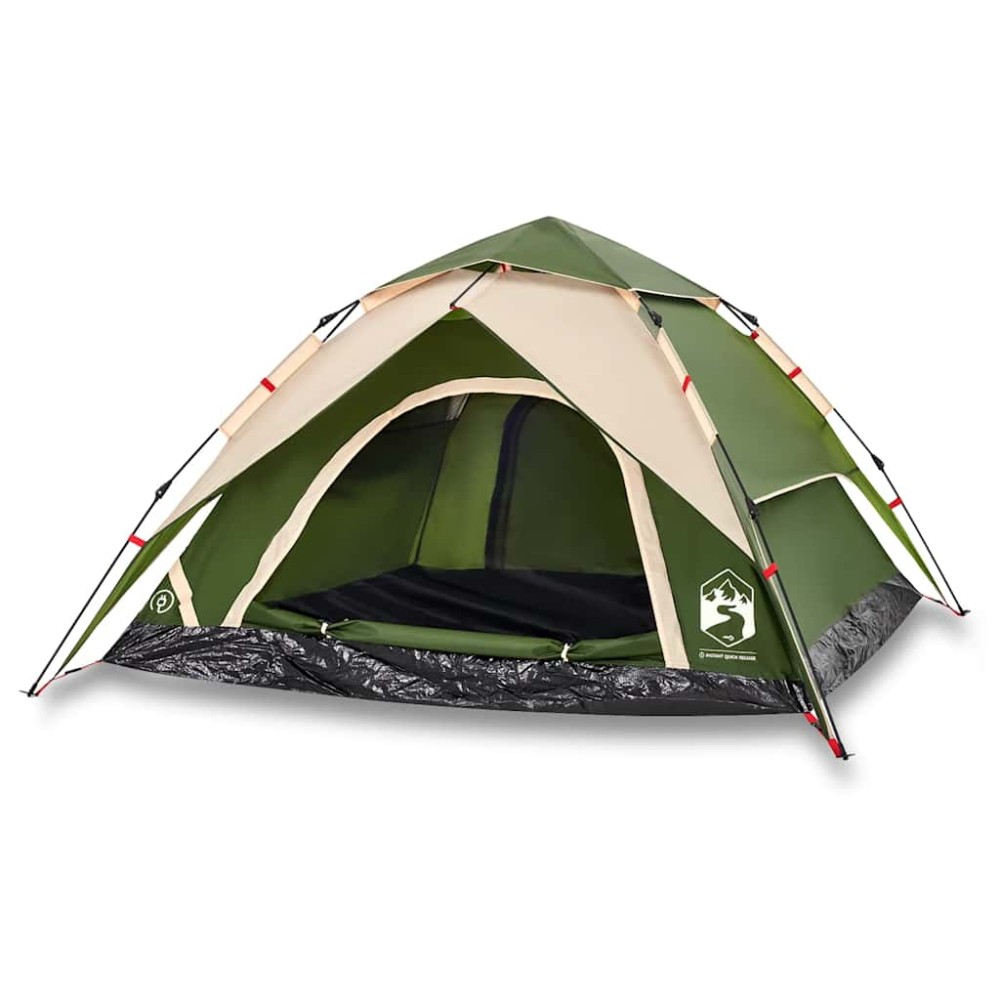 vidaXL Cort de camping cupolă 4 persoane, setare rapidă, verde