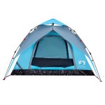 vidaXL Cort de camping cupolă 4 persoane, setare rapidă, albastru
