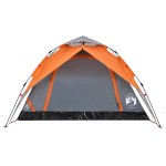 vidaXL Cort camping cupolă 4 persoane, gri/portocaliu, setare rapidă vidaXL Cort camping cupolă 4 persoane, gri/portocaliu, setare rapidă