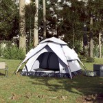 vidaXL Cort de camping 4 persoane, alb opac, setare rapidă, țesătură vidaXL Cort de camping 4 persoane, alb opac, setare rapidă, țesătură