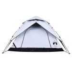 vidaXL Cort de camping 4 persoane, alb opac, setare rapidă, țesătură vidaXL Cort de camping 4 persoane, alb opac, setare rapidă, țesătură
