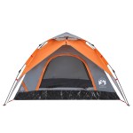 vidaXL Cort camping cupolă 5 persoane, gri/portocaliu, setare rapidă