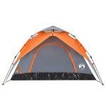 vidaXL Cort camping cupolă 5 persoane, gri/portocaliu, setare rapidă