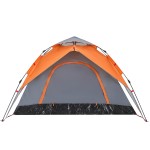vidaXL Cort camping cupolă 5 persoane, gri/portocaliu, setare rapidă