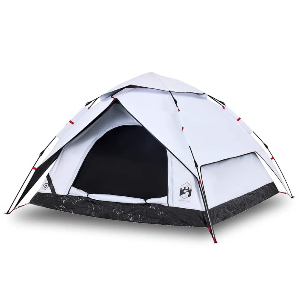 vidaXL Cort de camping 5 persoane, alb opac, setare rapidă, țesătură