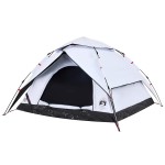 vidaXL Cort de camping 5 persoane, alb opac, setare rapidă, țesătură vidaXL Cort de camping 5 persoane, alb opac, setare rapidă, țesătură