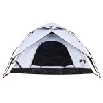 vidaXL Cort de camping 5 persoane, alb opac, setare rapidă, țesătură vidaXL Cort de camping 5 persoane, alb opac, setare rapidă, țesătură