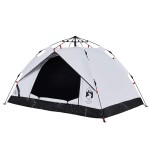 vidaXL Cort de camping 2 persoane, alb opac, setare rapidă, țesătură vidaXL Cort de camping 2 persoane, alb opac, setare rapidă, țesătură