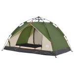 vidaXL Cort de camping cupolă 3 persoane, setare rapidă, verde
