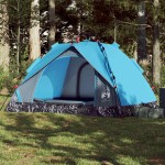 vidaXL Cort de camping cupolă 3 persoane, setare rapidă, albastru vidaXL Cort de camping cupolă 3 persoane, setare rapidă, albastru