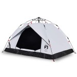 vidaXL Cort de camping 3 persoane, alb opac, setare rapidă, țesătură vidaXL Cort de camping 3 persoane, alb opac, setare rapidă, țesătură