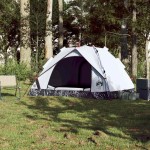 vidaXL Cort de camping 3 persoane, alb opac, setare rapidă, țesătură vidaXL Cort de camping 3 persoane, alb opac, setare rapidă, țesătură