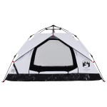 vidaXL Cort de camping 3 persoane, alb opac, setare rapidă, țesătură vidaXL Cort de camping 3 persoane, alb opac, setare rapidă, țesătură